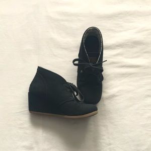 Black Denim Wedges